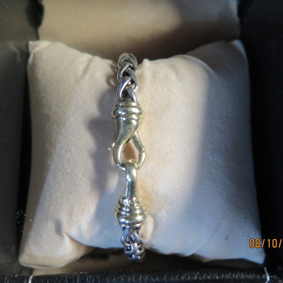 David Yurman Wheat 14K Gold/SS .925 Bracelet - Picture 4 of 10